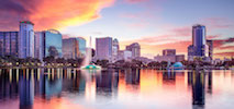 Orlando skyline along the river